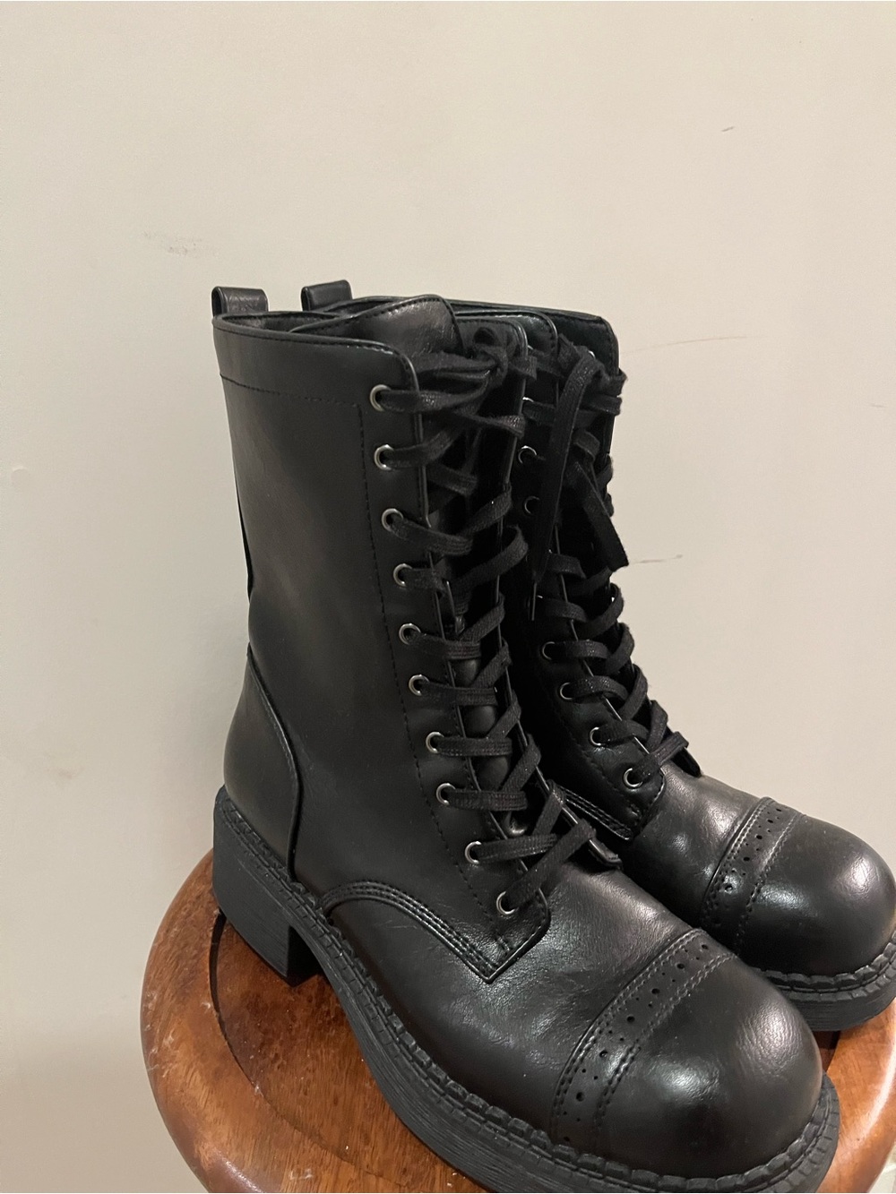 Target Black Lace-Up Women's Combat Boots